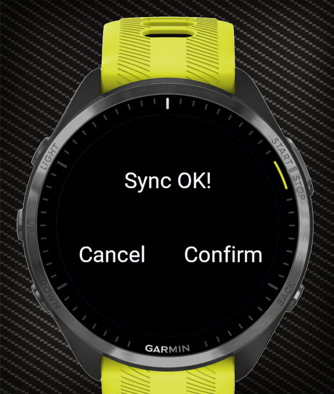 Screenshot: sync confirmation